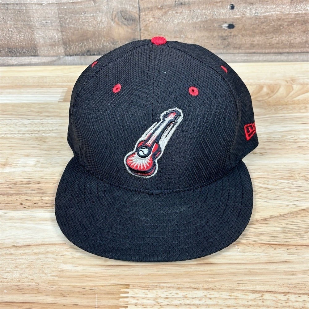 New Era 59FIFTY‎ Nashville Sounds Fitted Baseball Cap Black Red Size 7 3/8
